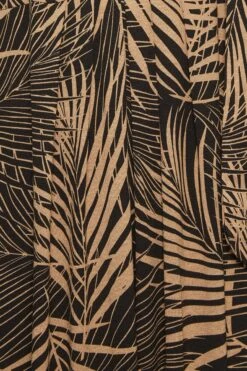 YOURS - Maxi-jurk Met Tropische Bladerprint & Korte Mouwen In Bruin -NAOMI Kleding Winkel d9697e49 84bd 48 301601 z