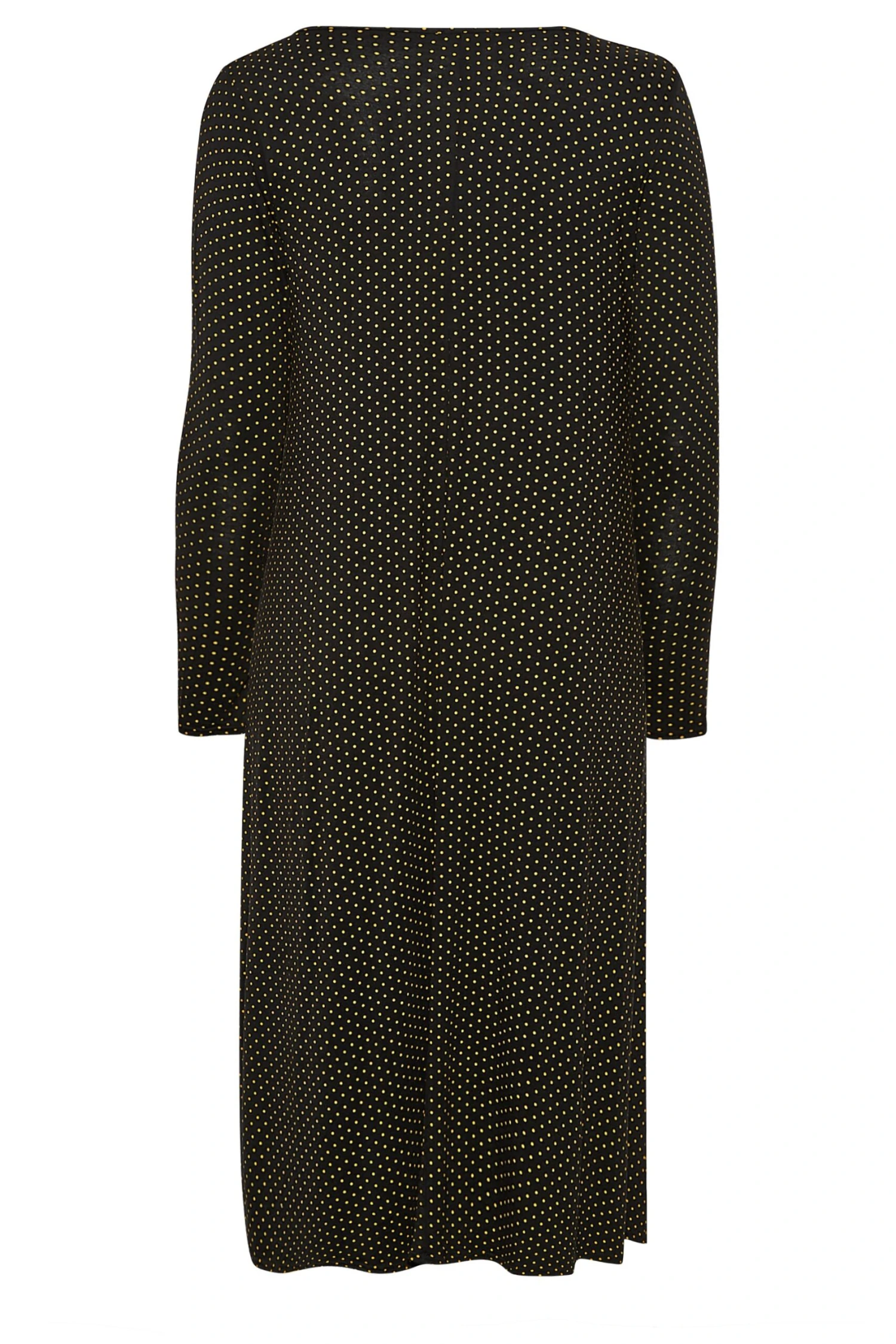 LIMITED COLLECTION - Midaxi-jurk Met Lange Mouwen, Stippenprint & Strikdetail In Zwart 8 LIMITED COLLECTION - Midaxi-jurk Met Lange Mouwen, Stippenprint & Strikdetail In Zwart - Afbeelding 6