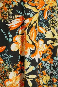 Mouwloze Maxi-jurk Met Bloemenprint In Zwart & Oranje -NAOMI Kleding Winkel db231d4e 5c5f 44 300810 Z