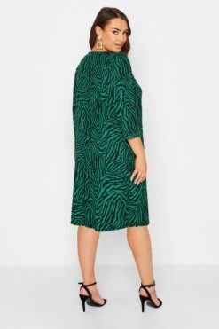 YOURS LONDON - Gebreide Midi-jurk Met Zebraprint & Zakken In Groen -NAOMI Kleding Winkel dcee91e1 0ca3 4a 161937 D