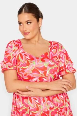 LIMITED COLLECTION - Aangerimpelde Mini-jurk Met Abstracte Print In Rood -NAOMI Kleding Winkel dd1f20a7 bfb9 47 215538 D