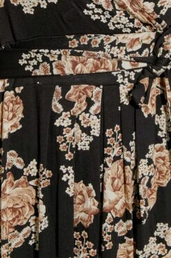 Maxi-jurk Met Bloemenprint & V-hals In Beige En Zwart -NAOMI Kleding Winkel de3b15e2 b063 4e 301149 Z