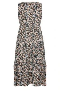 YOURS - Mouwloze Midi-jurk Met Bloemmotief In Zwart/oranje -NAOMI Kleding Winkel df5d5564 7bfd 4c 301898 Y