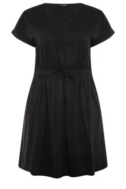 T-shirt-jurk Van Katoen In Zwart -NAOMI Kleding Winkel e0733691 7ce3 48 136220 F