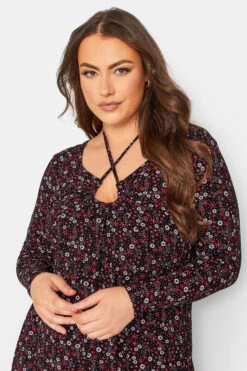 LIMITED COLLECTION - Midaxi-jurk Met Lange Mouwen, Bloemetjesprint & Strikdetail In Zwart 10 LIMITED COLLECTION - Midaxi-jurk Met Lange Mouwen, Bloemetjesprint & Strikdetail In Zwart -NAOMI Kleding Winkel e188e9b6 a465 4c 215191 D