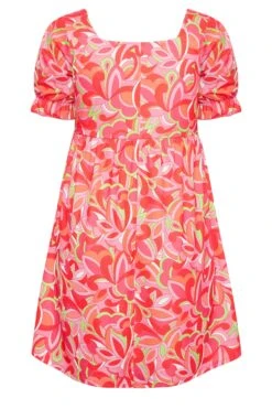 LIMITED COLLECTION - Aangerimpelde Mini-jurk Met Abstracte Print In Rood -NAOMI Kleding Winkel e27caf00 82f3 4c 215538 Y