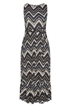 YOURS LONDON - Mouwloze Maxi-jurk Met Geo-print In Zwart -NAOMI Kleding Winkel e35b1f55 b6fd 47 161589 X