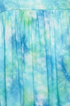 LIMITED COLLECTION - Aangerimpelde Midaxi-jurk Met Tie-dye Print In Blauw -NAOMI Kleding Winkel e70c245b f6e4 4b 215783 Z