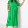 LIMITED COLLECTION - Aangerimpelde Maxi-jurk Met Korte Mouwen In Groen -NAOMI Kleding Winkel e8c149bd 05b9 45 214636 A