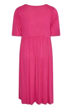 LIMITED COLLECTION - Aangerimpelde Midaxi-jurk Met Korte Mouwen In Felroze 13 LIMITED COLLECTION - Aangerimpelde Midaxi-jurk Met Korte Mouwen In Felroze -NAOMI Kleding Winkel ea32cc1e 511d 44 214693 Y