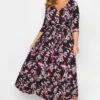 YOURS - Maxi-jurk Met Bladerprint In Paars & Zwart -NAOMI Kleding Winkel eefdb7f5 7097 4e 301524 B