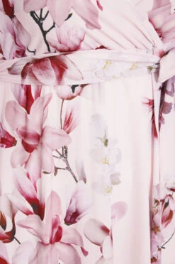 YOURS LONDON - Midi-jurk Met Bloemmotief & Asymmetrische Zoom In Lichtroze -NAOMI Kleding Winkel f0416796 59c7 4c 161326 Z