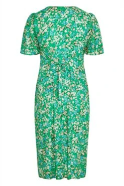 YOURS LONDON - Midi-jurk Met Bloemenprint & Knopen In Groen -NAOMI Kleding Winkel f0c3857a fd57 4b 161579 Y