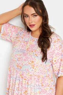 LIMITED COLLECTION - Aangerimpelde Midaxi-jurk Met Dierenprint In Wit/oranje -NAOMI Kleding Winkel f136c804 2b71 42 215706 D