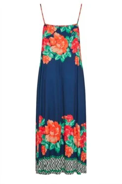 Maxi-jurk Met Bloemenprint & Cami-bandjes In Donkerblauw -NAOMI Kleding Winkel f151a792 3c78 45 300981 Y