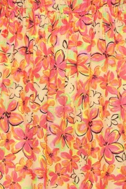 LIMITED COLLECTION - Midi-jurk Met Bloemmotief & Blote Schouders In Oranje -NAOMI Kleding Winkel f27bc442 d6e4 45 215544 Z