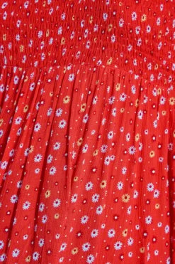 BUMP IT UP MATERNITY - Jurk Met Bloemetjesprint & Smokwerk In Rood -NAOMI Kleding Winkel f58075f6 cef8 4c 158350 Z