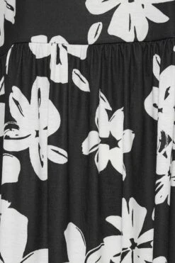 LIMITED COLLECTION - Aangerimpelde Midaxi-jurk Met Bloemmotief In Zwart -NAOMI Kleding Winkel f60e1517 7727 48 215725 Z
