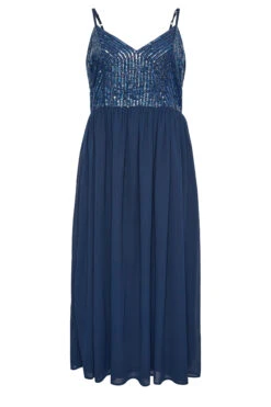 LUXE - Mouwloze Maxi-jurk Met Paillettenversiering In Donkerblauw 12 LUXE - Mouwloze Maxi-jurk Met Paillettenversiering In Donkerblauw -NAOMI Kleding Winkel f7a37d70 5354 44 161995 X