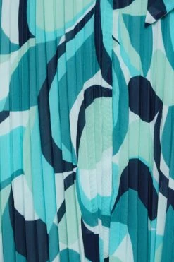 YOURS LONDON - Geplooide Maxi-jurk Met Abstracte Print In Blauw -NAOMI Kleding Winkel f94d9cc4 bced 47 162057 Z