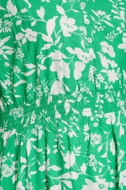 Midi-jurk Met Bloemenprint & Lange Achterkant In Groen -NAOMI Kleding Winkel fafab65a fb50 44 137119 Z