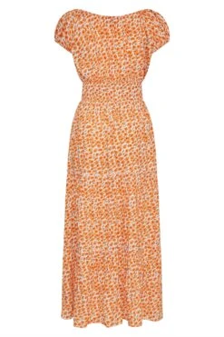 Curve Maxi-jurk Met Bloemetjesprint En Bardot-hals In Oranje -NAOMI Kleding Winkel fdb81afc ed62 46 137101 Y