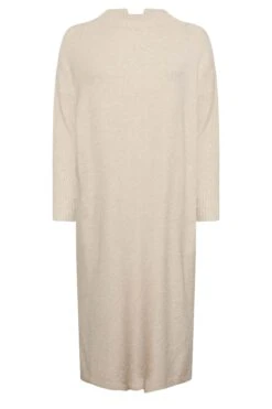 Gebreide Trui-jurk Met Hoge Hals In Crème -NAOMI Kleding Winkel fe67bb17 cb92 48 192601 X