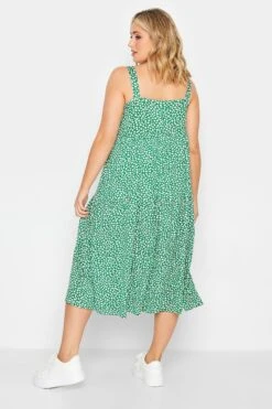 YOURS CURVE - Midaxi-jurk Met Bloemmotief & Vierkante Hals In Groen -NAOMI Kleding Winkel fef5853e 1b8d 4d 302051 C