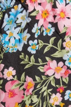 LIMITED COLLECTION - Midi-jurk Met Bloemenprint & Ballonmouwen In Zwart En Roze -NAOMI Kleding Winkel ffb8f50d 6e28 44 214909 Z